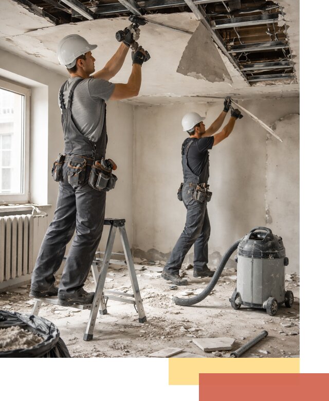 Демонтаж гипсокартонного потолка в Соликамске быстро и аккуратно