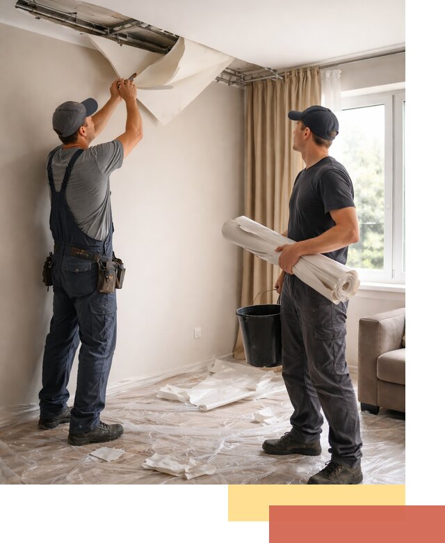 Демонтаж натяжного потолка в Соликамске быстро и аккуратно