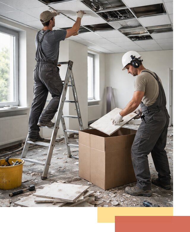 Демонтаж потолочной плитки в Соликамске быстро и аккуратно