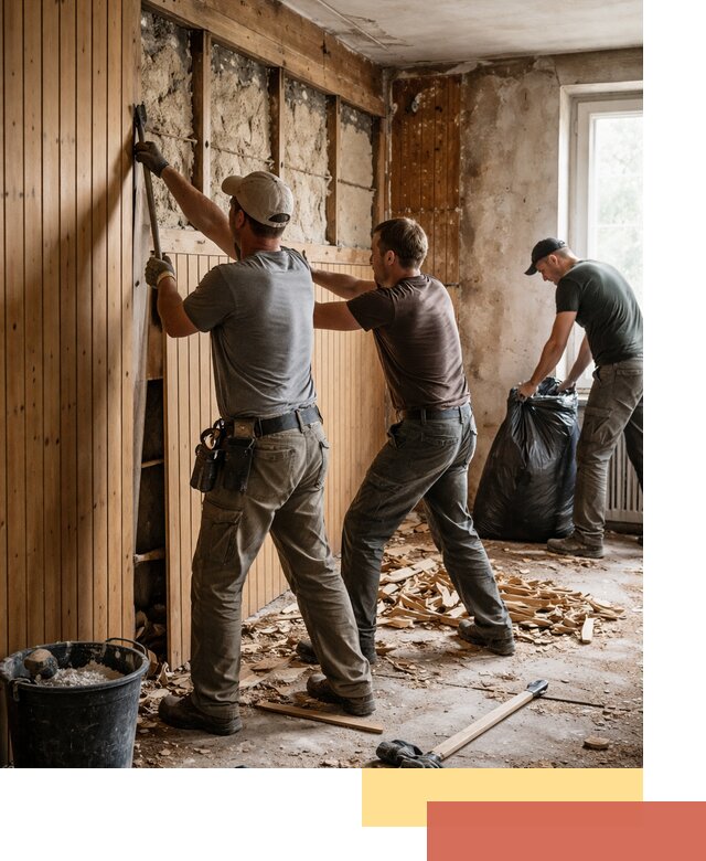 Демонтаж вагонки и вывоз материалов в Соликамске