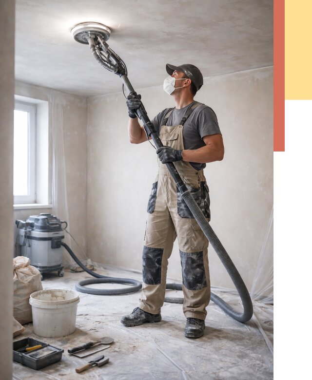 Шлифовка потолка в Соликамске от 3607 руб. — услуги шлифования потолка | ОТДЕЛОЧНИК-Слк