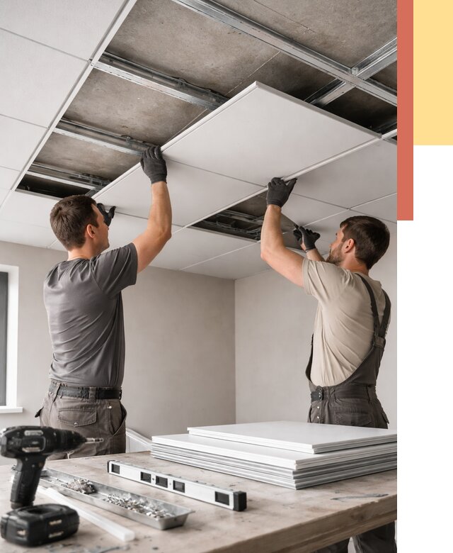 Монтаж кассетного потолка в Соликамске от 4637 руб/м2 — установка и сборка | ОТДЕЛОЧНИК-Слк