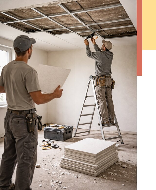 Замена плит подвесного потолка в Соликамске от 1803 руб. быстро и недорого | ОТДЕЛОЧНИК-Слк