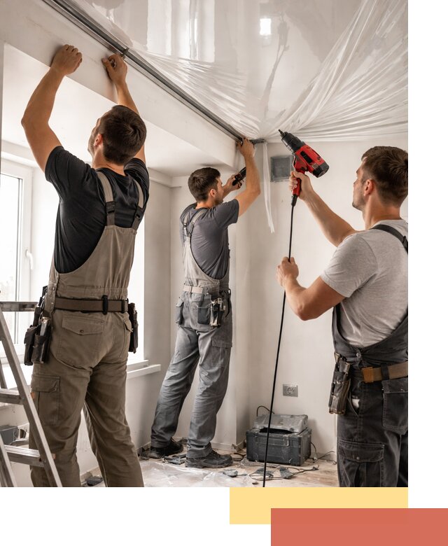 Монтаж глянцевого натяжного потолка в Соликамске быстро и качественно