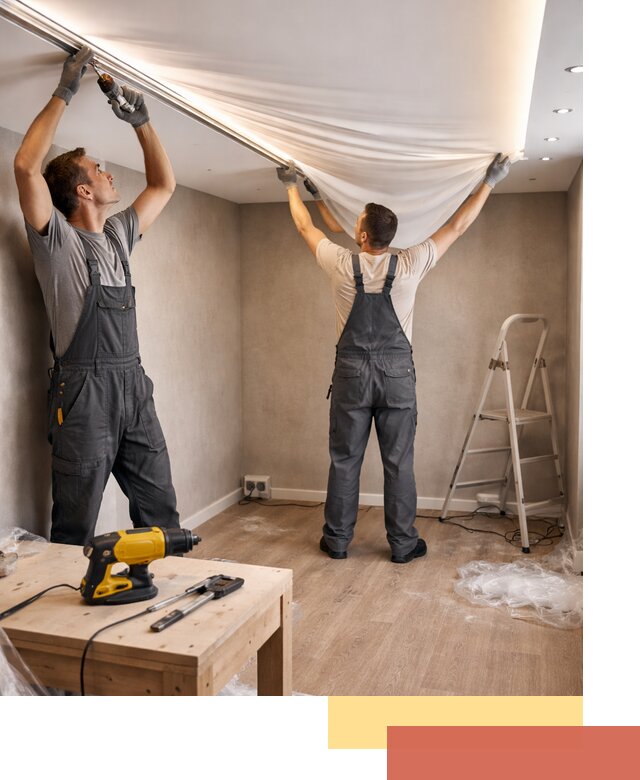 Монтаж натяжного потолка с подсветкой в Соликамске цена и сроки