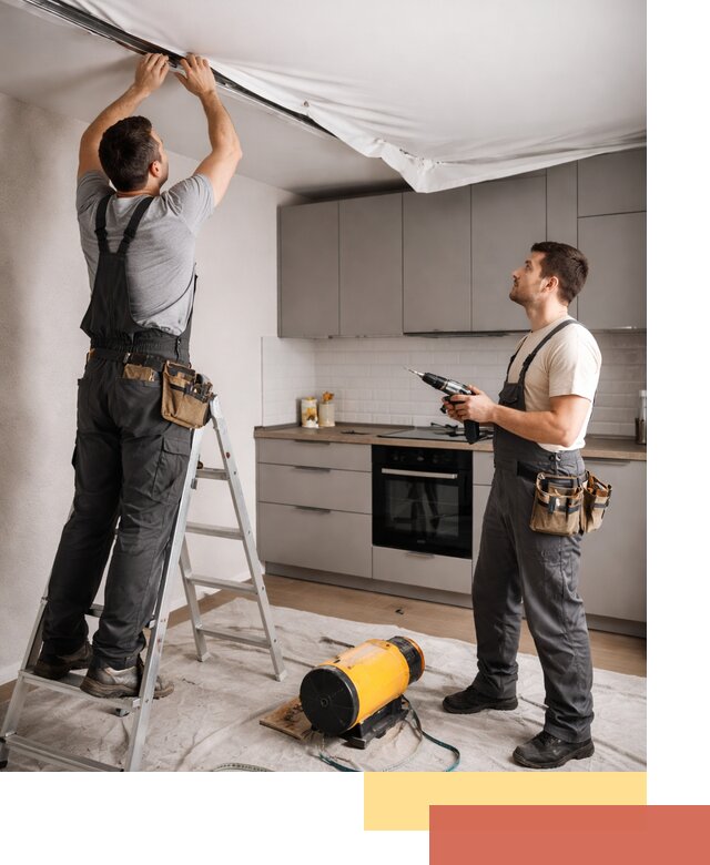 Монтаж натяжного потолка на кухне в Соликамске