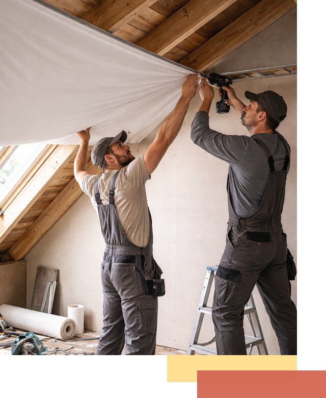 Монтаж натяжного потолка в мансарде в Соликамске