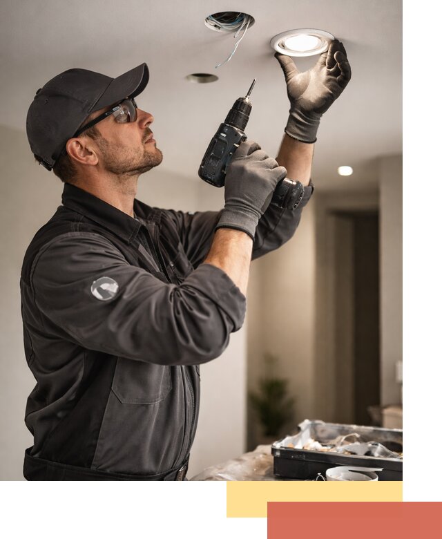 Установка точечных светильников в натяжной потолок в Соликамске