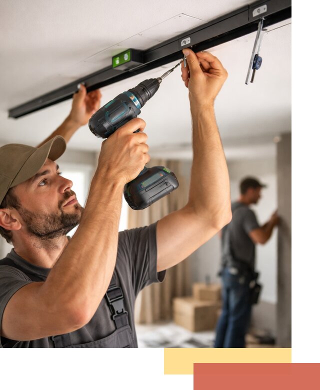 Установка трековых светильников в натяжной потолок в Соликамске