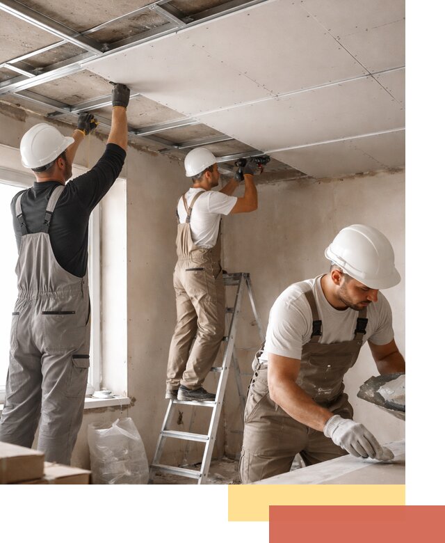 Одноуровневый потолок из гипсокартона в Соликамске — монтаж и отделка