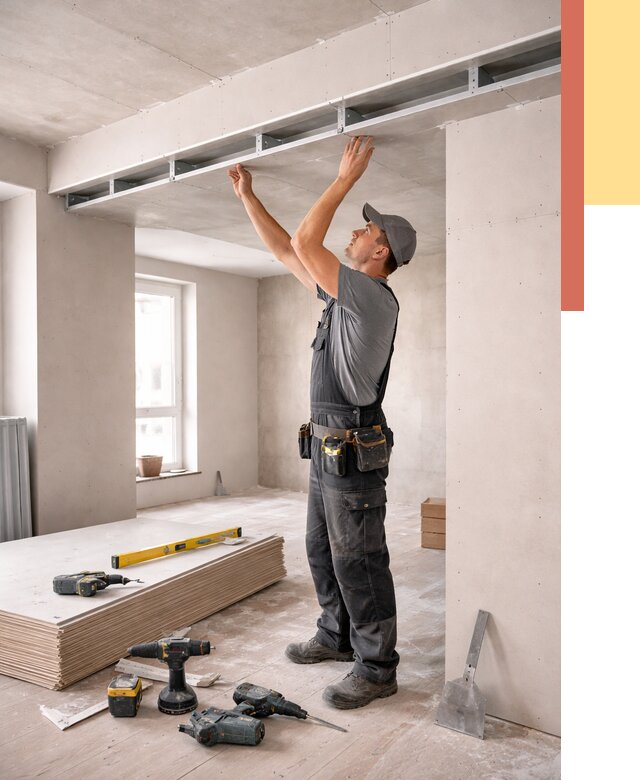 Потолок из гипсокартона с нишей в Соликамске от 1288 руб. под ключ | ОТДЕЛОЧНИК-Слк