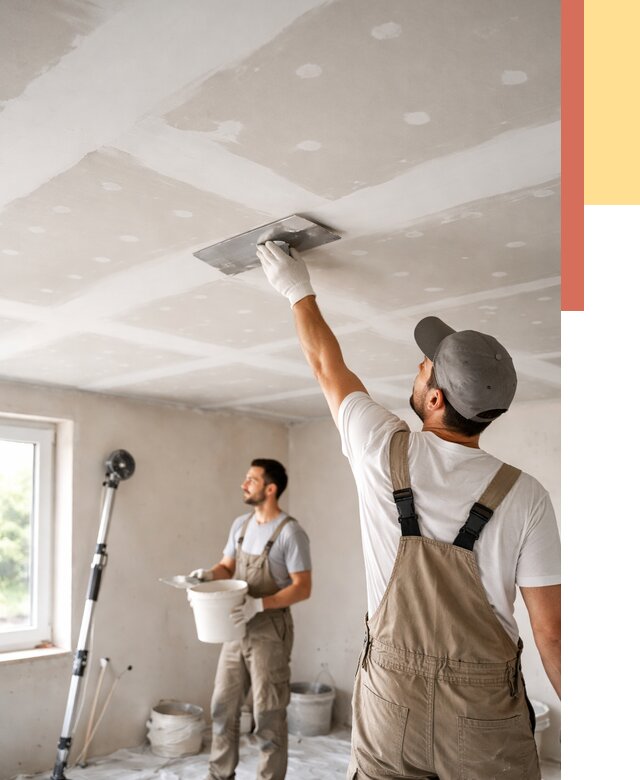 Шпаклевка потолка из гипсокартона в Соликамске от 3298 руб./м2 — услуги под ключ | ОТДЕЛОЧНИК-Слк