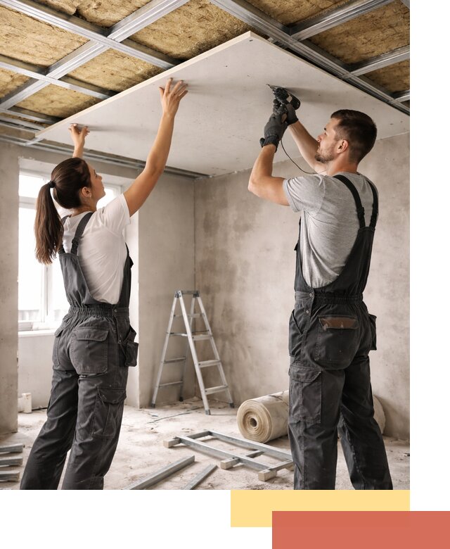 Звукоизоляция потолка из ГКЛ в Соликамске профессионально и надежно