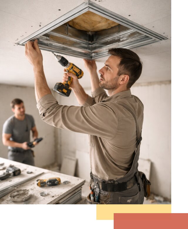 Монтаж люка в потолок из ГКЛ в Соликамске