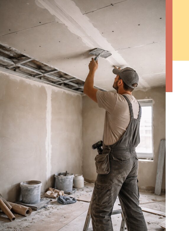 Ремонт потолка из гипсокартона в Соликамске от 670 руб./м² — быстро и недорого | ОТДЕЛОЧНИК-Слк