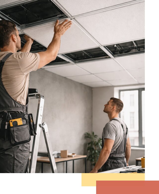 Монтаж потолочной плитки в Соликамске качественно и в срок