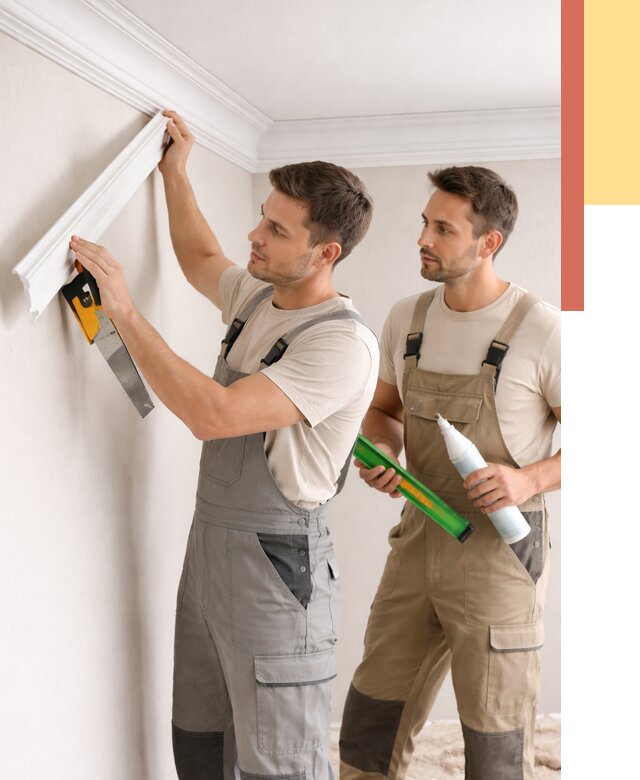 Монтаж потолочного плинтуса в Соликамске от 2370 руб. — быстро и недорого | ОТДЕЛОЧНИК-Слк