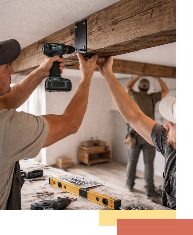 Монтаж декоративных потолочных балок в Соликамске