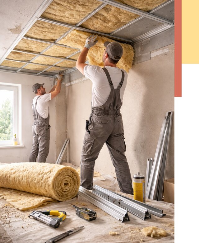 Утепление потолка в Соликамске от 7420 руб/м2 — недорого, быстро, под ключ | ОТДЕЛОЧНИК-Слк